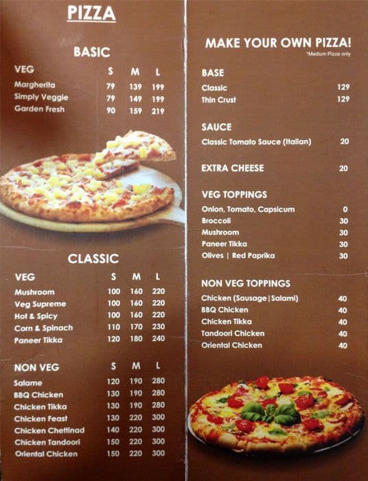 Long Live Pizza menu