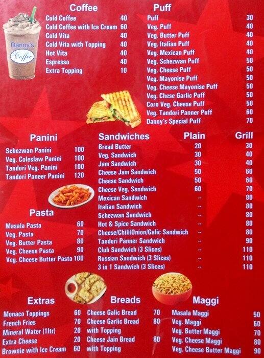 Danny's Coffee Bar Menu, Menu for Danny's Coffee Bar, C G Road, Ahmedabad Zomato