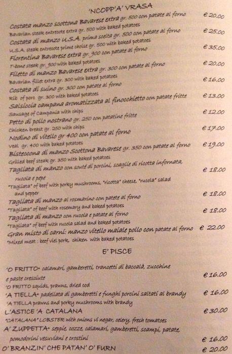 Menu di Frank Pummarola 