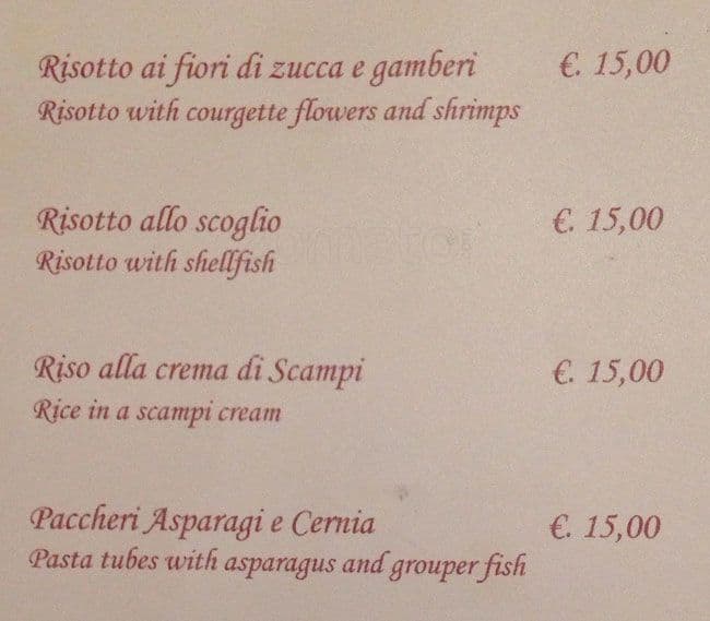 Menu di Ristorante CAPO BOI 