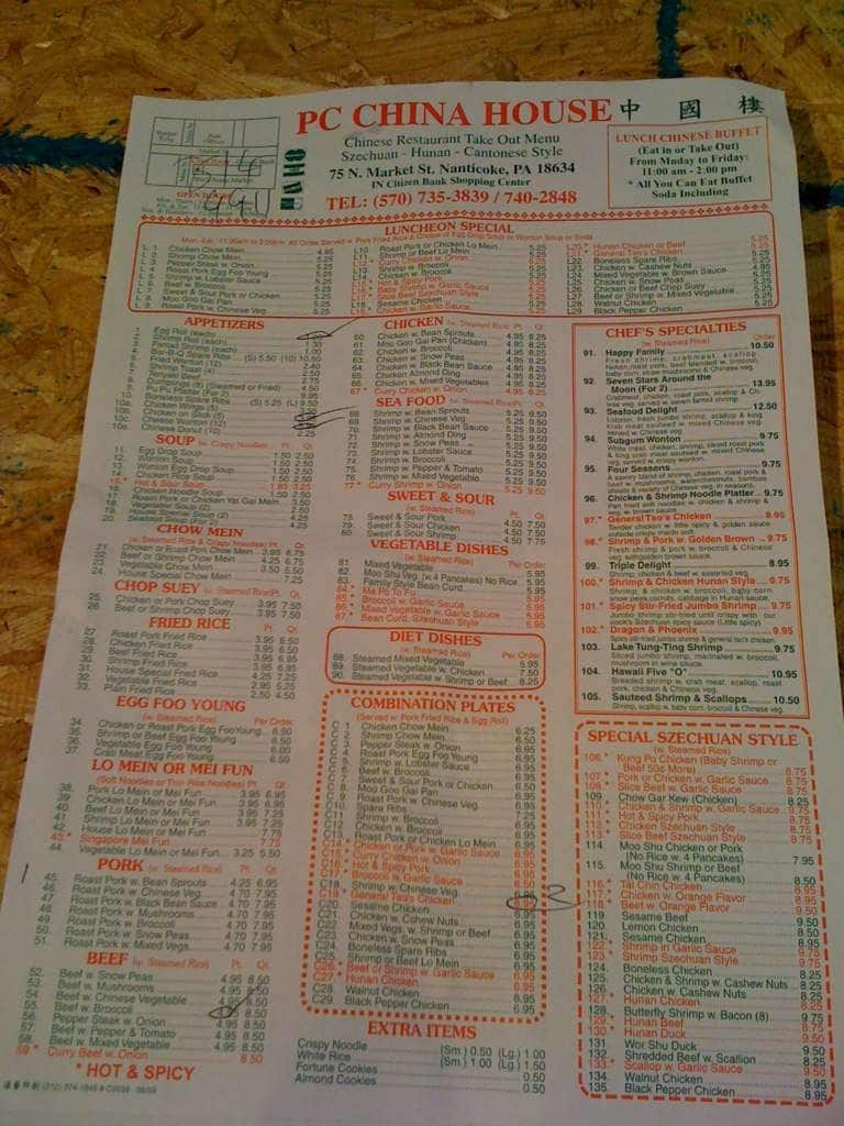 China House Menu, Menu Untuk China House, Nanticoke, Scranton ...