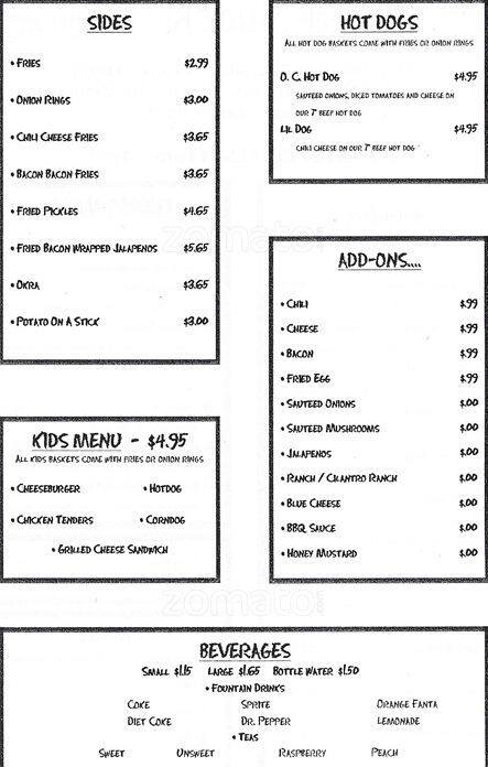 Carta de Angry Burger Shack