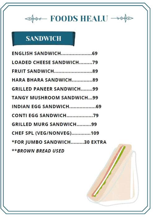 Foods Healu menu