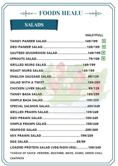 Foods Healu menu