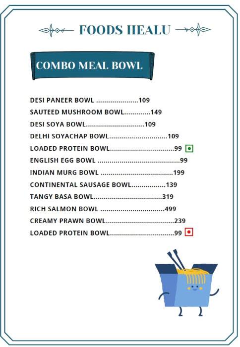 Foods Healu menu