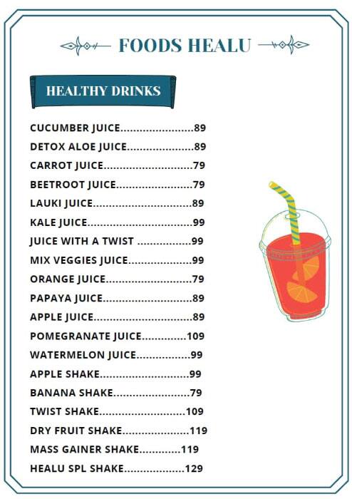 Foods Healu menu