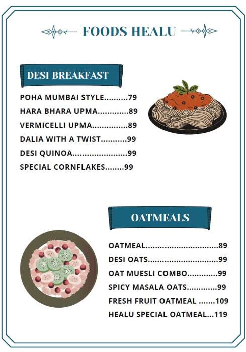 Foods Healu menu