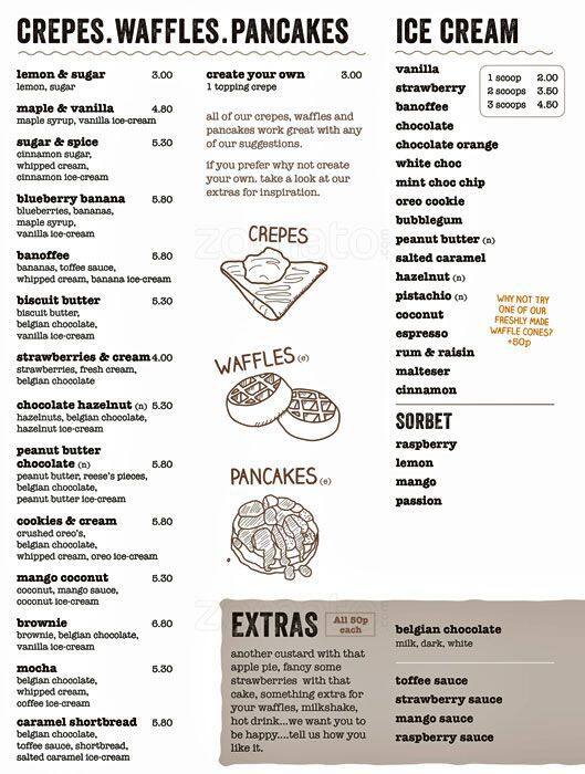 Menu at Indulge desserts, Pinner, 209211 Marsh Rd