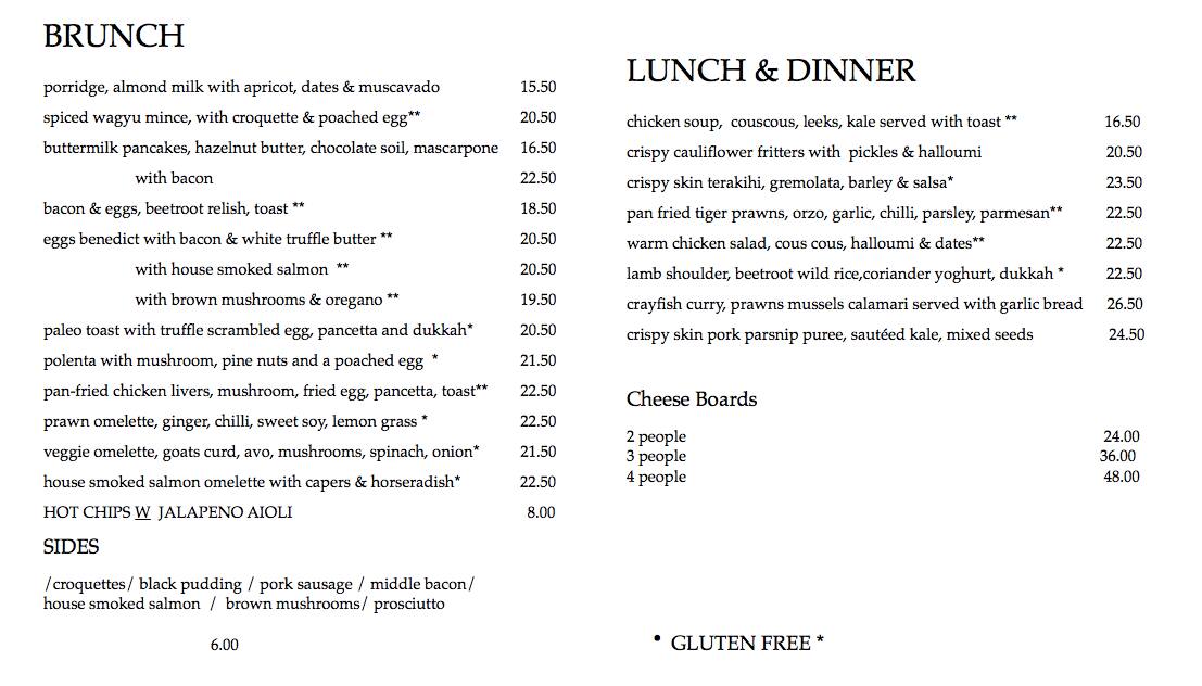 Teed Street Larder Menu, Menu for Teed Street Larder, Newmarket