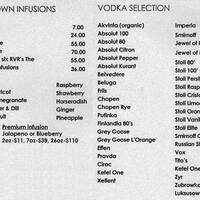 Russian Vodka Room Menu Menu For Russian Vodka Room