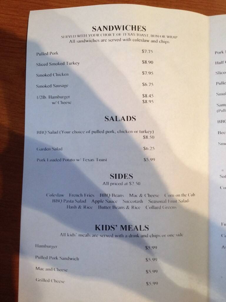 Smokin Planks Menu, Menu for Smokin Planks, Port Royal, Hilton Head