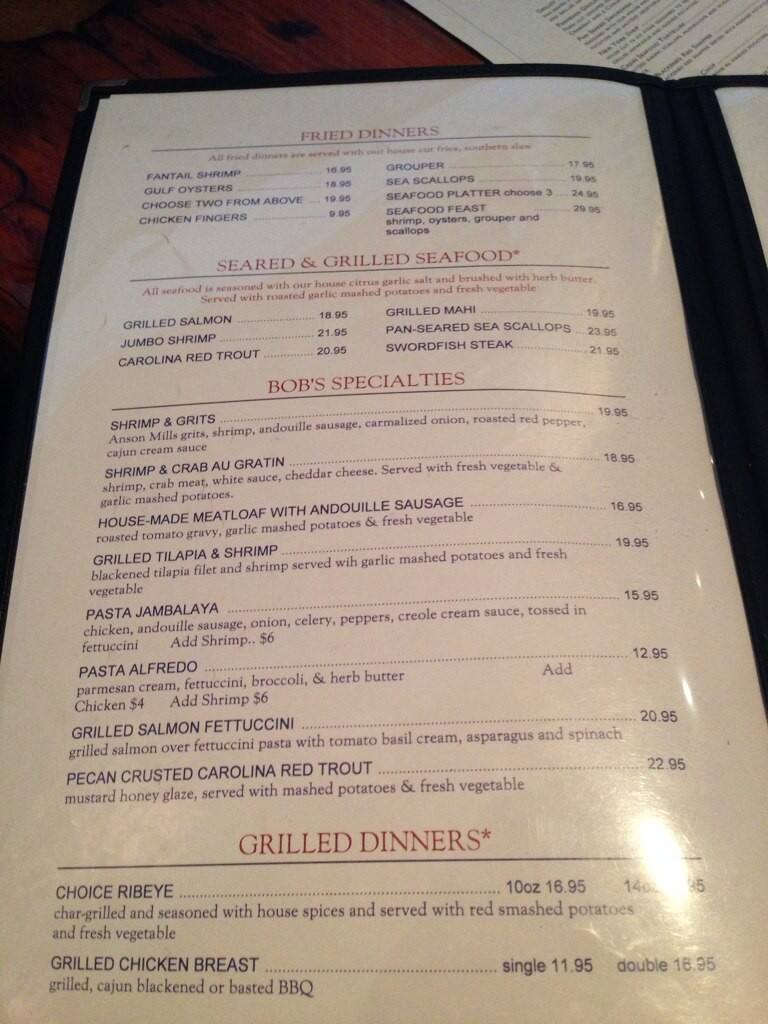 Menu at Barracuda Bob’s Bar and Grill, Savannah