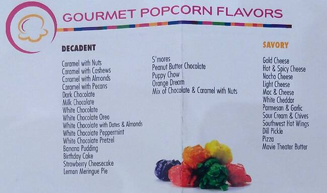 Popcorn Girl menu