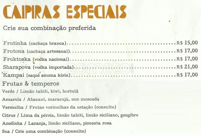 Cervejaria Nacional cardápio