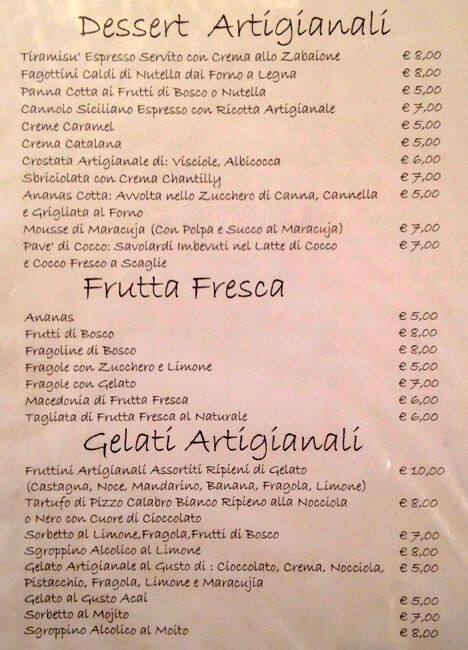 Menu di Ristorante Carioca 