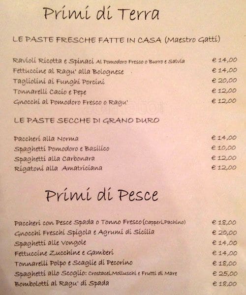Menu di Ristorante Carioca 