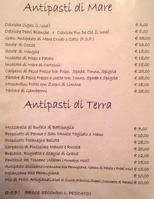 Menu di Ristorante Carioca 