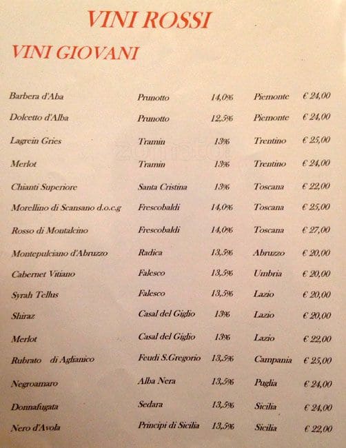 Menu di Ristorante Carioca 