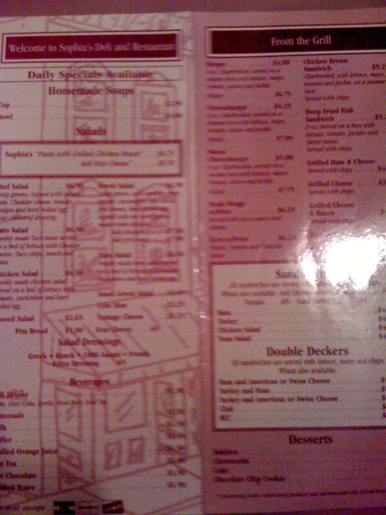 Sophia's Menu, Menu untuk Sophia's, Downtown, Cincinnati Urbanspoon/Zomato