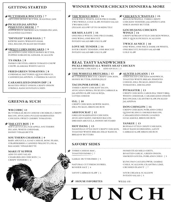 Menu at Whistle Britches pub & bar, Dallas