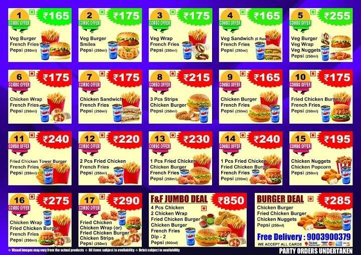 Menu of Hot Burger, GST Road, Chennai