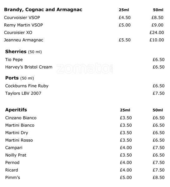 Gates Bar The Richmond Gate Hotel Menu Zomato UK