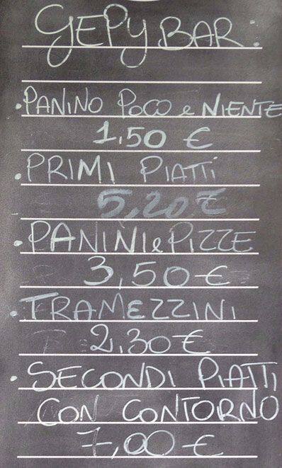 Menu di Gepy Bar 