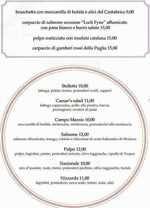 Menu di Espressamente Illy 