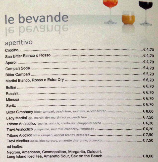 Menu di Espressamente Illy 