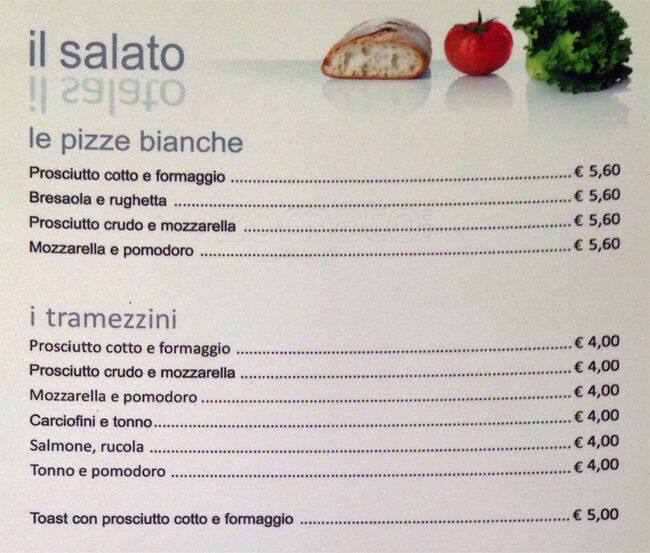 Menu di Espressamente Illy 