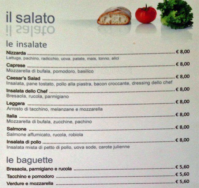 Menu di Espressamente Illy 
