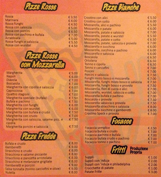 Menu di Voglia Di Pizza 3² 