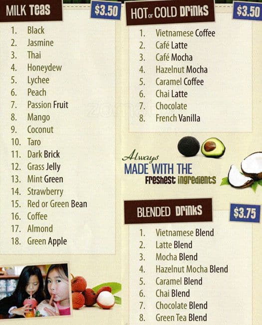 Bambu Desserts & Drink Menu Urbanspoon/Zomato