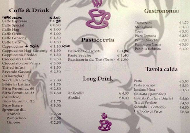 Menu di Al Bar Del Cappuccino 
