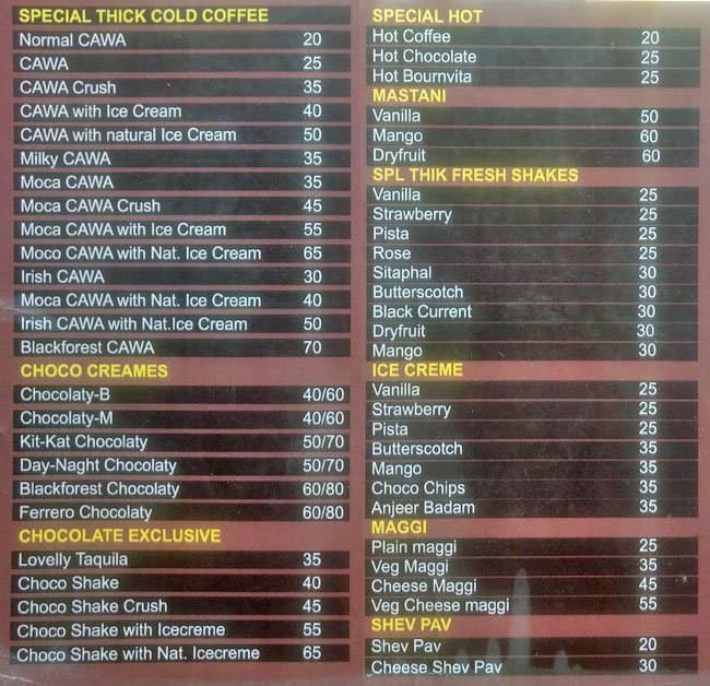 The Cafe Coffee Menu, Menu for The Cafe Coffee, Sinhgad Road, Pune - Zomato