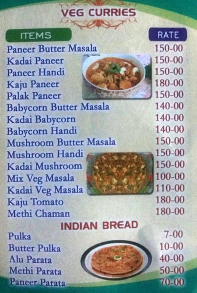 Nawabs Biryani menu
