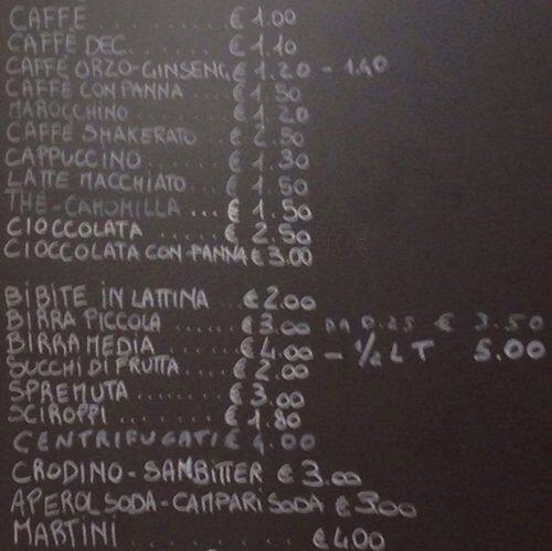 Menu di Mister Bar 