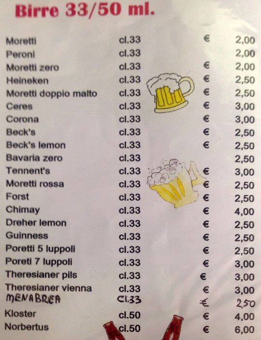 Menu di Sale e Pepe 