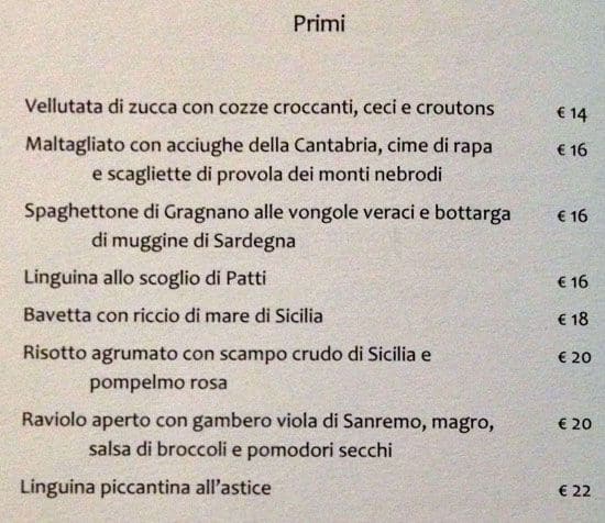 Menu di Ristorante - Mercato del Pesce Milano 