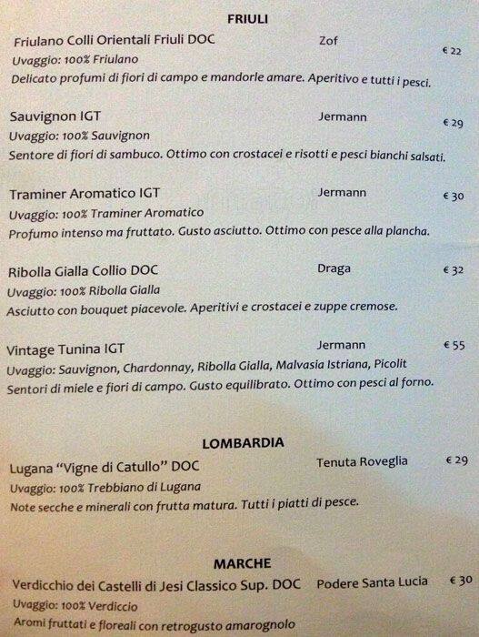Menu di Ristorante - Mercato del Pesce Milano 