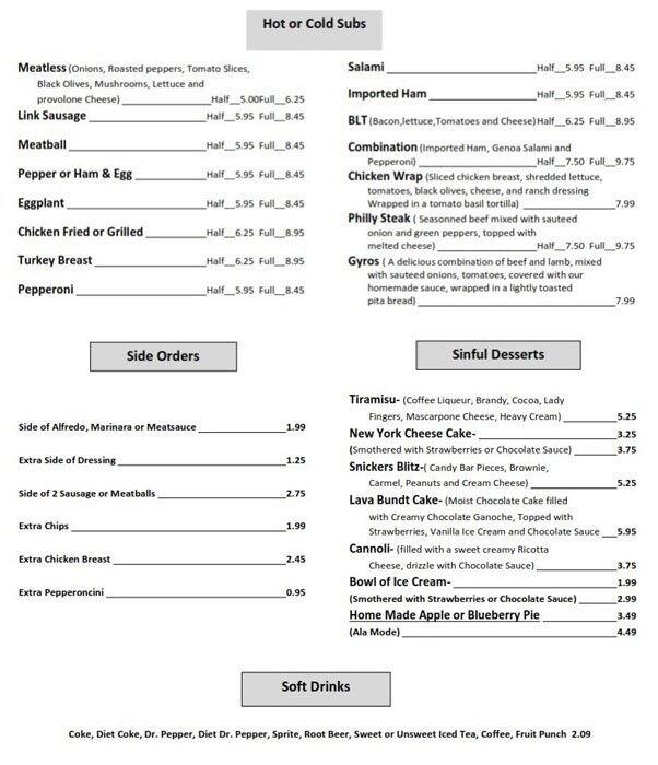 Menu at Luigi's Pizza & Pasta pizzeria, Bryant