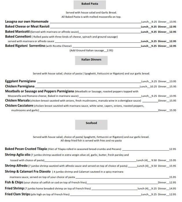 Menu at Luigi's Pizza & Pasta pizzeria, Bryant