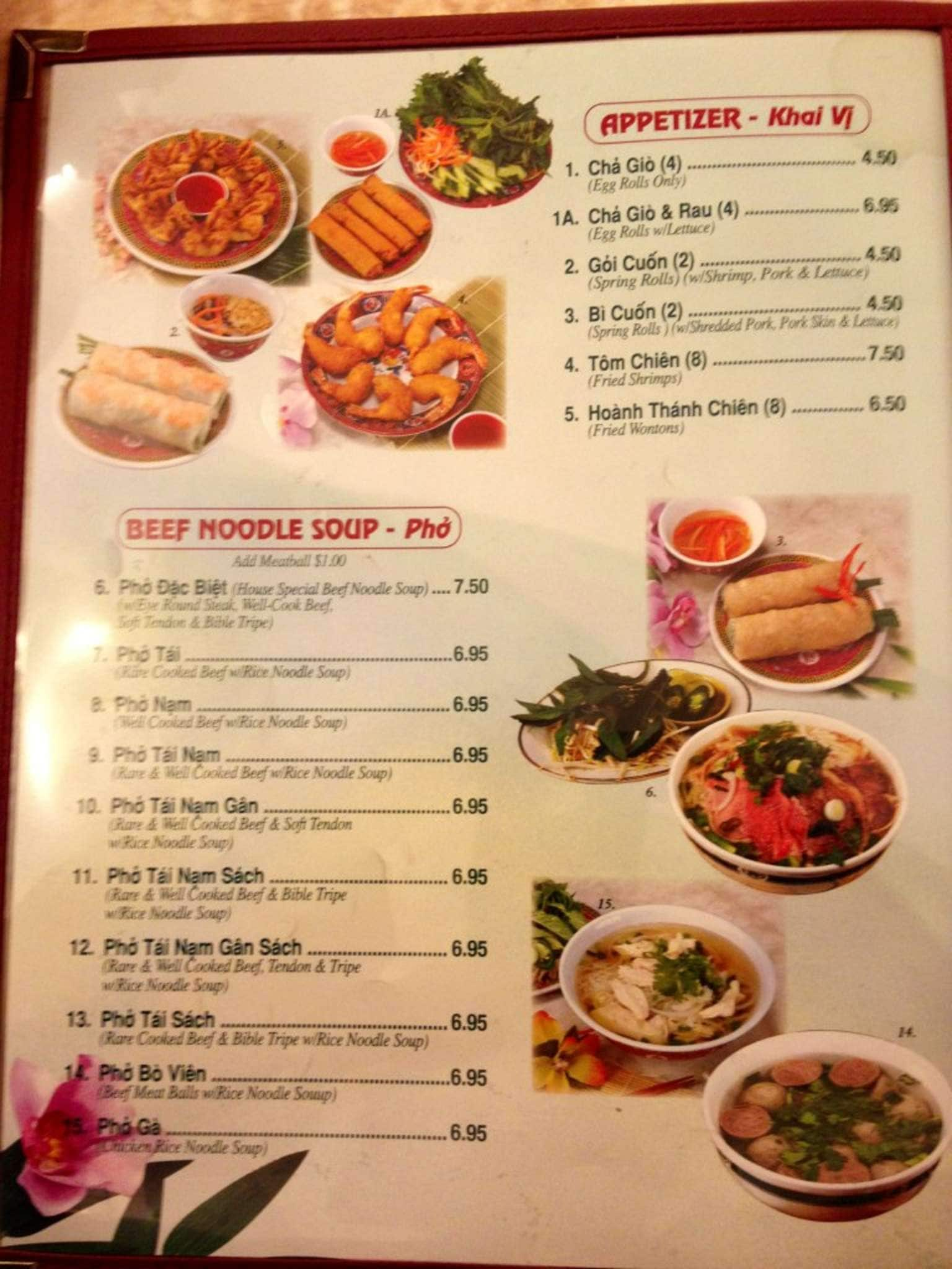 Menu At Pho Saigon Restaurant, Port Hueneme, 826 N Ventura Rd