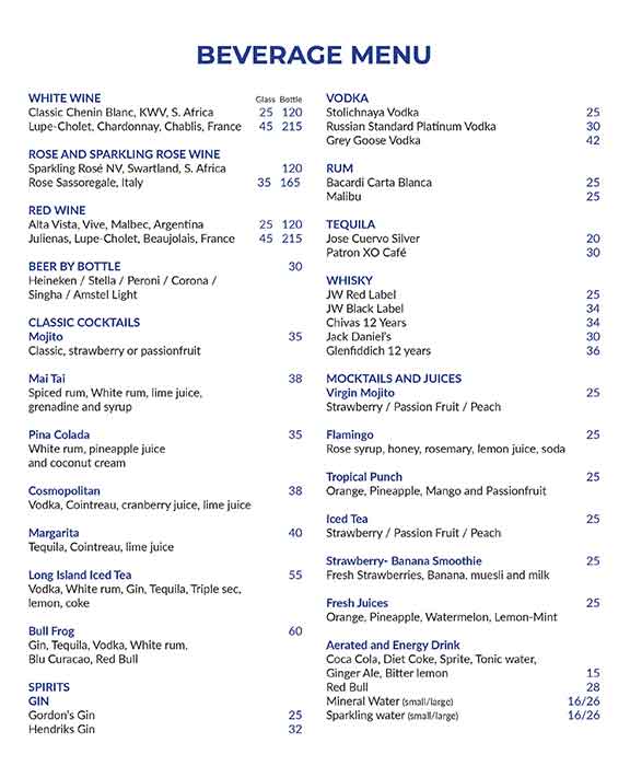 Menu Of The Deck Pool Bar And Grill Radisson Blu Hotel Ajman Al Jurf Ajman 8511