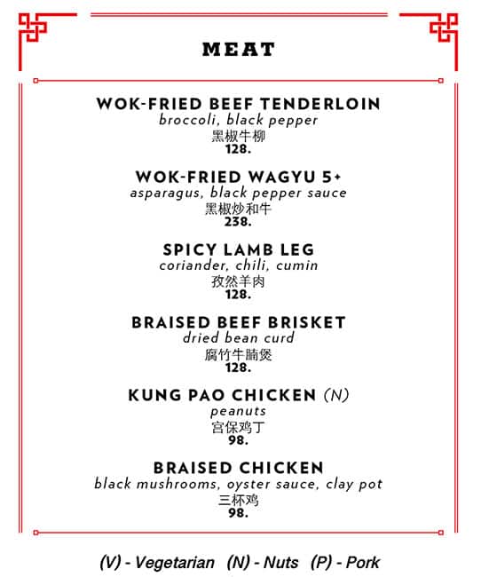 Menu at Dai Pai Dong Restaurant, Abu Dhabi, Rosewood Abu Dhabi Level