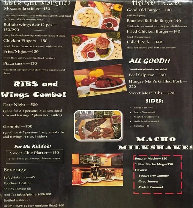 Buffalo Bro's Ribs & Wings Menu Zomato Philippines