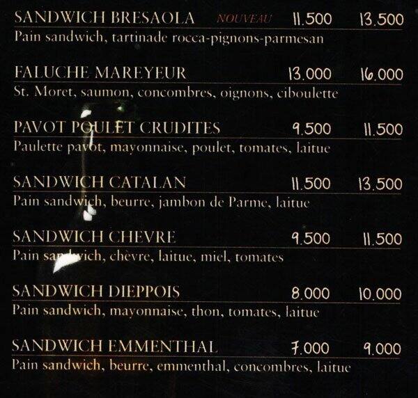 Paul menu