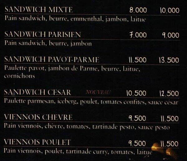 Paul menu