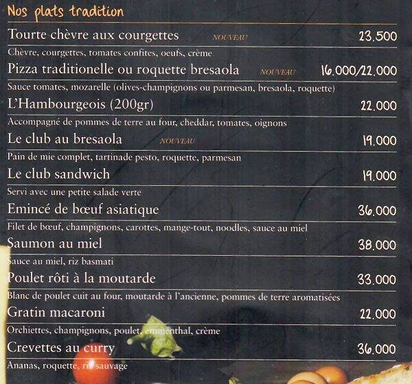 Paul menu