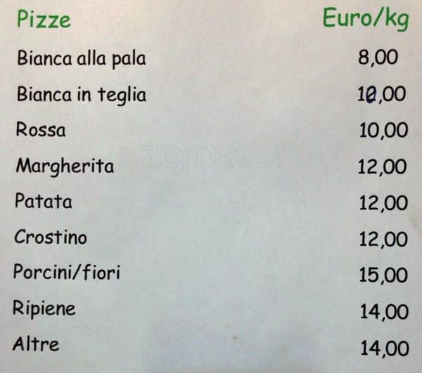 Menu di Pizza Pane e... 